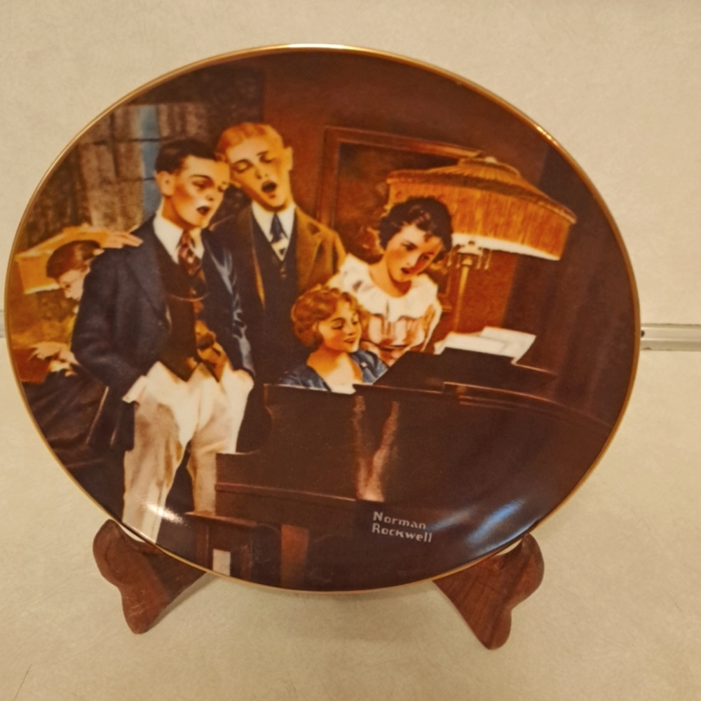Knowles china decorative plate "Close Harmony" from Norman Rockwell Light Campai